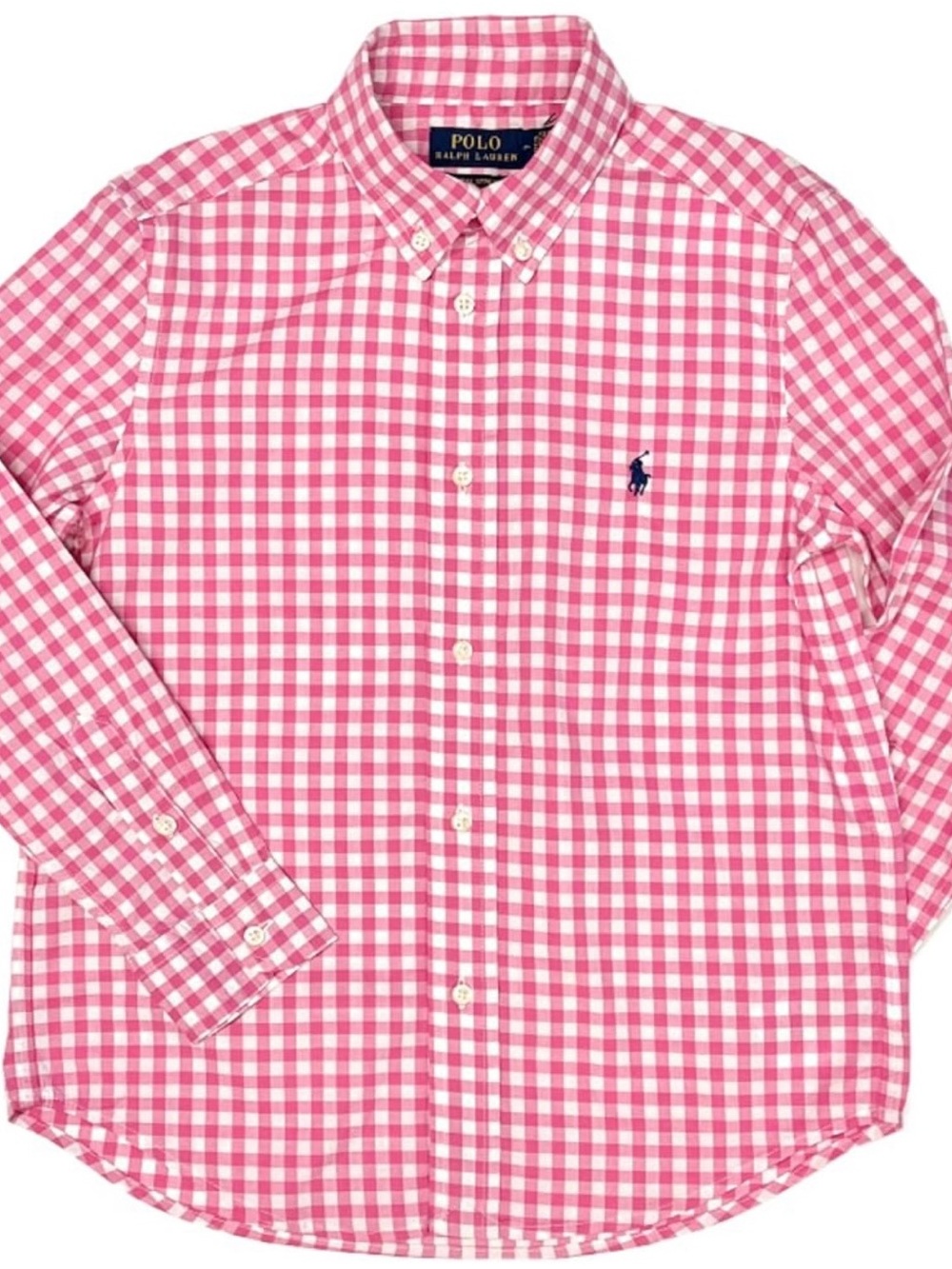 Polo by Ralph Lauren Pink and White Gingham Button-Down Shirt